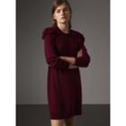 Burberry Burberry Epaulette Detail Wool Cashmere Dress, Red
