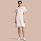 Burberry Burberry Short-sleeved Macram Lace Detail Silk Blend Dress, Size: 06, White