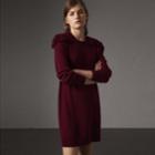 Burberry Burberry Epaulette Detail Wool Cashmere Dress, Size: Xl, Red