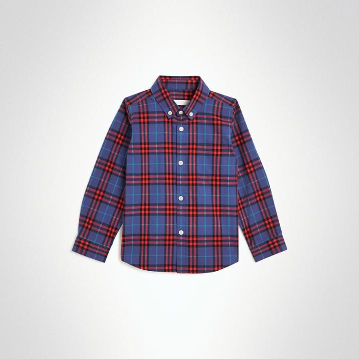 Burberry Burberry Childrens Button-down Collar Check Flannel Shirt, Size: 14y, Blue