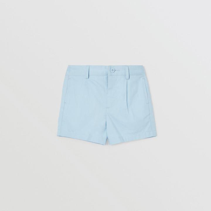 Burberry Burberry Childrens Logo Appliqu Cotton Twill Tailored Shorts, Size: 12m, Blue