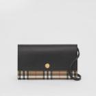 Burberry Burberry Check And Leather Wallet With Detachable Strap