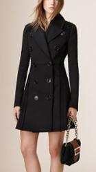 Burberry Prorsum Sculptured Lace-trimmed Sateen Trench Coat