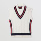 Burberry Burberry Childrens Stripe Detail Cotton And Merino Wool Vest, Size: 10y, White