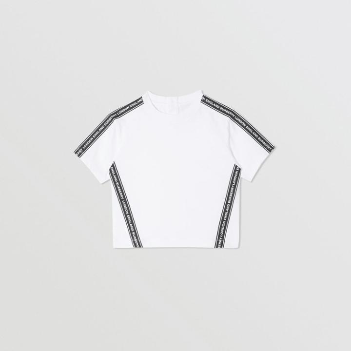 Burberry Burberry Childrens Logo Tape Cotton T-shirt, Size: 18m, White