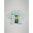 Burberry Burberry Smiley Face Print Cropped T-shirt, Size: 10y