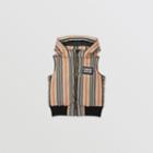 Burberry Burberry Childrens Detachable Hood Icon Stripe Puffer Gilet, Size: 3y, Beige
