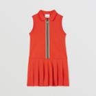 Burberry Burberry Childrens Icon Stripe Detail Cotton Zip-front Polo Dress, Size: 10y