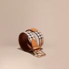 Burberry Burberry Horseferry Check And Leather Belt, Size: 90, Brown