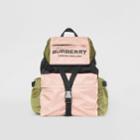 Burberry Burberry Logo Print Tri-tone Nylon Backpack, Pink