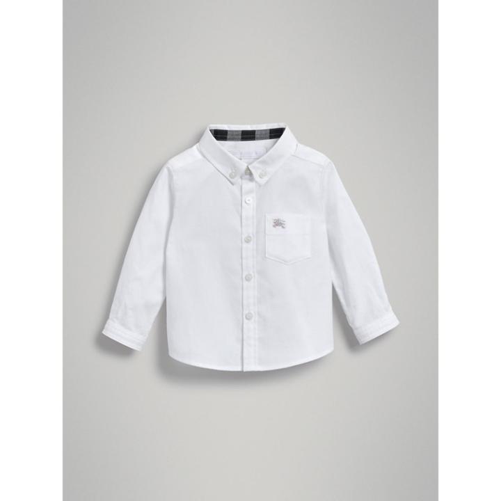 Burberry Burberry Button-down Collar Cotton Oxford Shirt, Size: 12m, White
