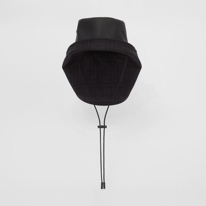 Burberry Burberry Rubberised Cotton Fisherman Hat, Size: L, Black