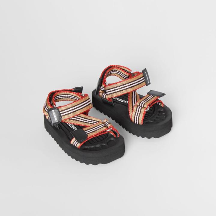 Burberry Burberry Childrens Icon Stripe Sandals, Size: 23, Beige