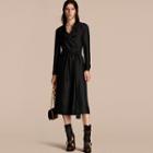 Burberry Silk Wrap Trench Dress With Military Piping