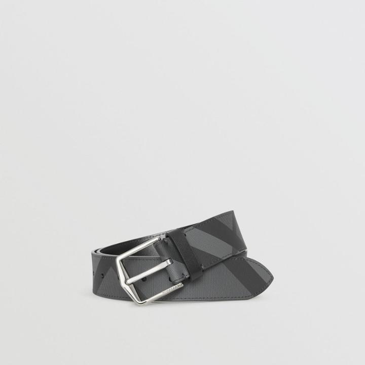 Burberry Burberry London Check Belt, Size: 90, Grey