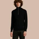 Burberry Burberry Zip-collar Cashmere Sweater, Black