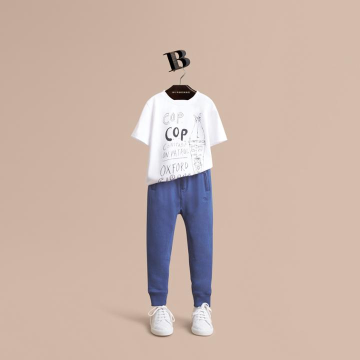 Burberry Burberry Drawcord Cotton Sweatpants, Size: 8y, Blue