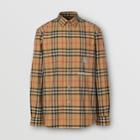 Burberry Burberry Classic Fit Zebra Appliqu Check Cotton Shirt, Beige