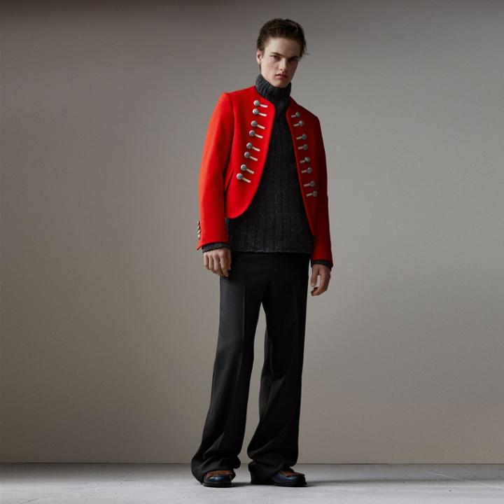 Burberry Burberry Wool Cropped Ceremonial Jacket, Size: 34, Red
