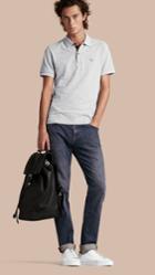 Burberry Burberry Check Placket Cotton Piqu Polo Shirt, Size: Xxl, Grey