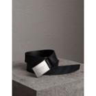 Burberry Burberry Plaque Buckle London Check And Leather Belt, Size: 110