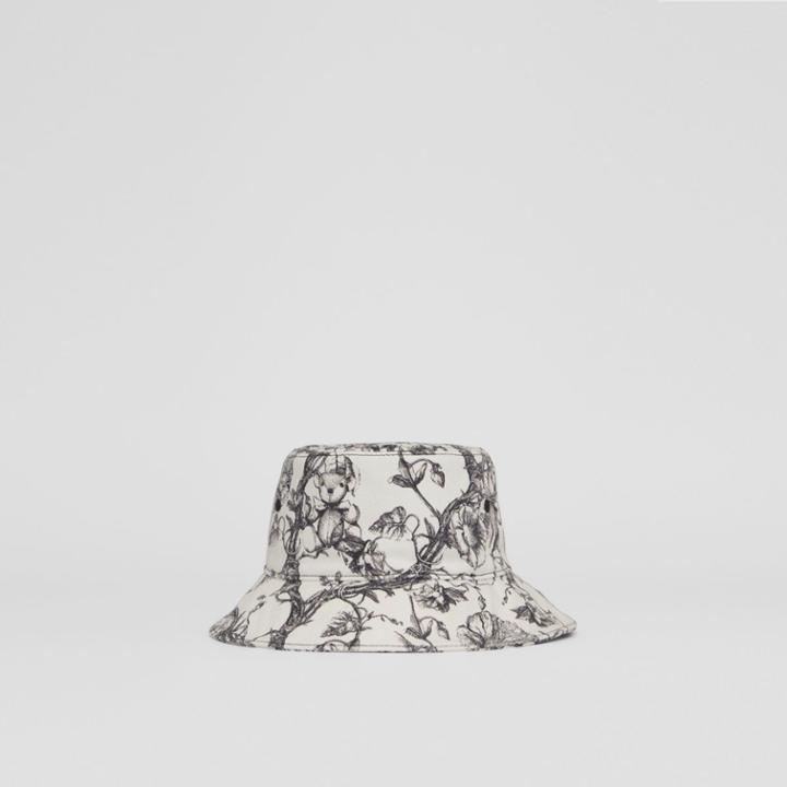 Burberry Burberry Childrens Floral Sketch Print Denim Bucket Hat, Size: 8y-12y