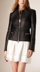 Burberry Quilted Lambskin Collarless Jacket