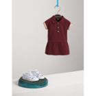 Burberry Burberry Check Detail Cotton Piqu Shirt Dress, Size: 3y, Red