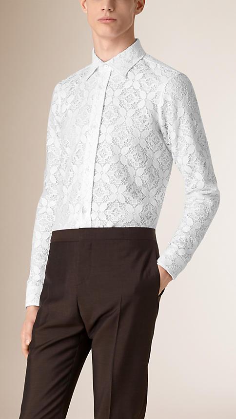 Burberry Slim Fit Italian Lace Shirt