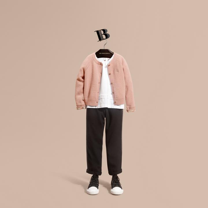 Burberry Burberry Check Cuff Cashmere Cardigan, Size: 12y, Pink
