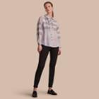 Burberry Burberry Ruffle Detail And Lace Trim Check Cotton Shirt, Size: 04, Beige