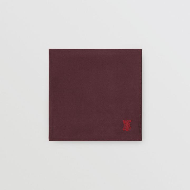 Burberry Burberry Monogram Motif Silk Pocket Square, Red