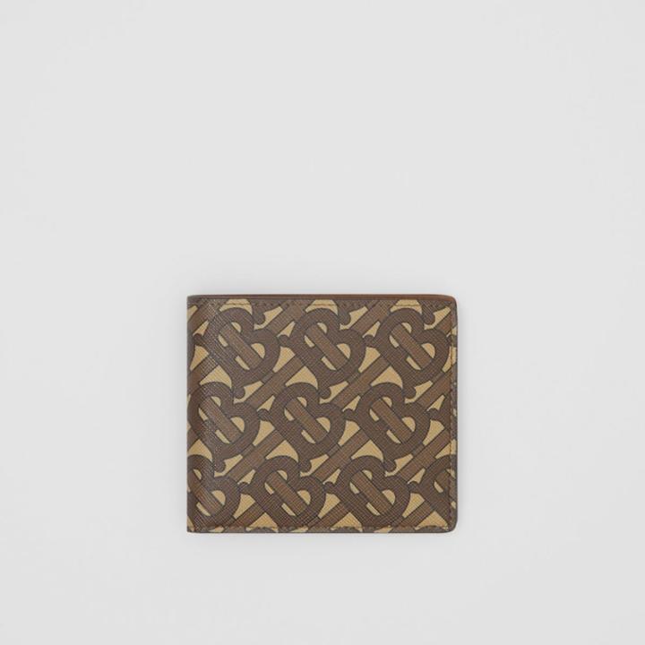 Burberry Burberry Monogram Print E-canvas International Bifold Wallet, Brown
