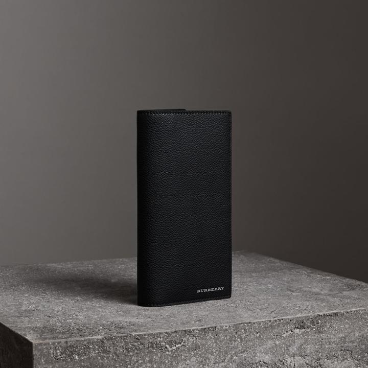Burberry Burberry Grainy Leather Continental Wallet, Black