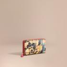 Burberry Burberry Peony Rose Print Haymarket Check And Leather Ziparound Wallet, Pink