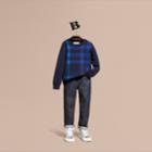 Burberry Burberry Check Wool Cashmere Blend Sweater, Size: 14y, Blue