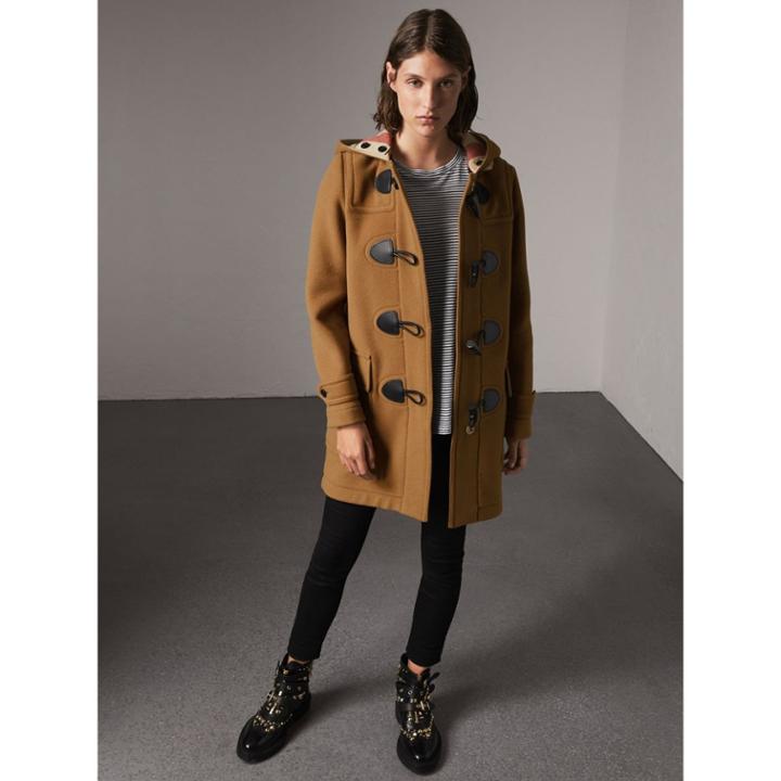 Burberry Burberry The Mersey Duffle Coat, Size: 08, Beige