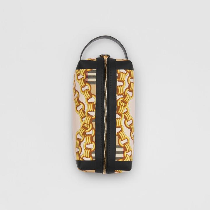 Burberry Burberry Archive Scarf Print Cotton Pouch, Black