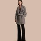 Burberry Burberry Wool Cashmere Wrap Cardigan Coat, Grey