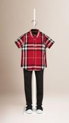 Burberry Burberry Short-sleeve Check Cotton Twill Shirt, Size: 6y, Red