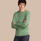 Burberry Burberry Check Trim Cashmere Cotton Sweater, Size: Xl, Green
