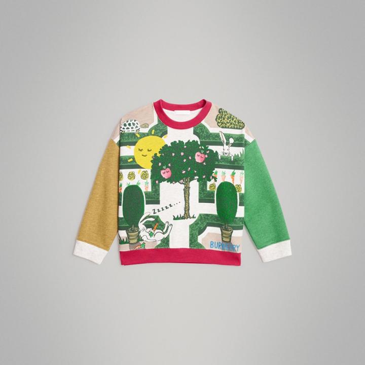 Burberry Burberry Childrens Hedge Maze Print Cotton Sweatshirt, Size: 14y, Multicolour