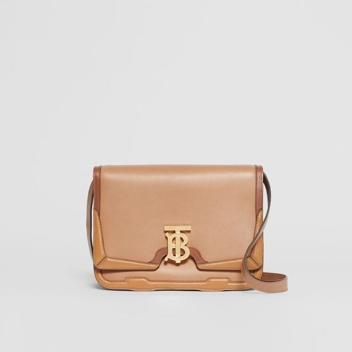 Burberry Burberry Medium Appliqu Leather Tb Bag, Warm Camel