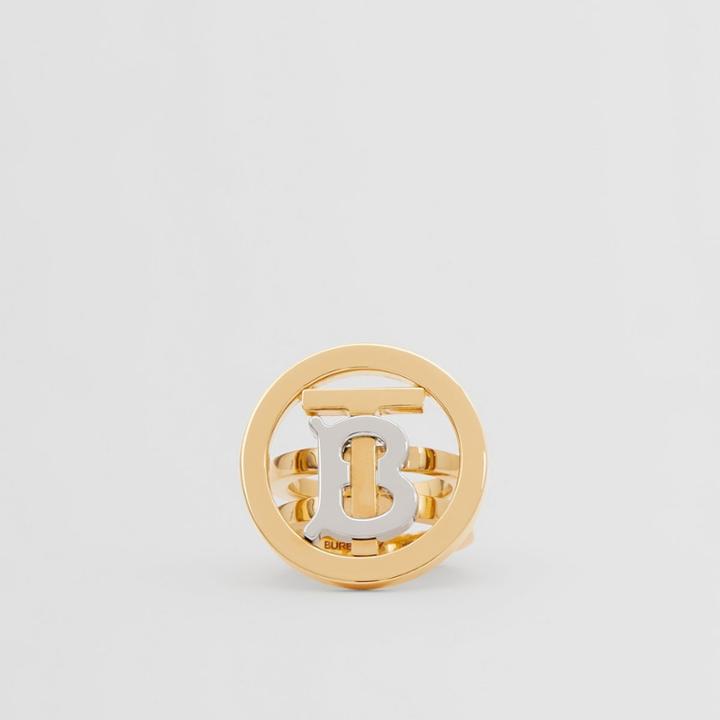 Burberry Burberry Gold And Palladium-plated Monogram Motif Ring, Size: S