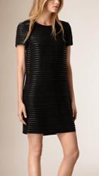 Burberry Lambskin And Raw Silk Shift Dress