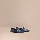 Burberry Floral Print Silk Cotton Loafers
