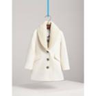 Burberry Burberry Detachable Rib Knit Collar Tailored Cashmere Coat, Size: 10y, White