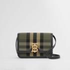 Burberry Burberry Small Check Canvas And Leather Tb Bag