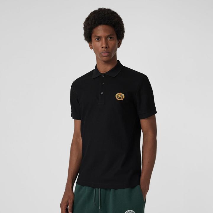 Burberry Burberry Archive Logo Cotton Piqu Polo Shirt, Size: M, Black