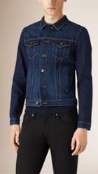 Burberry Burberry Engineered Denim Jacket, Size: 46, Blue